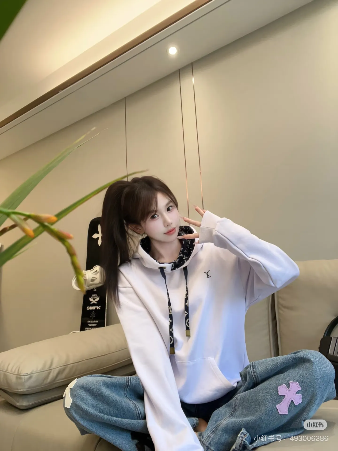 Louis Vuitton/Louis Vuitton Floral Cable Hooded Sweatshirt